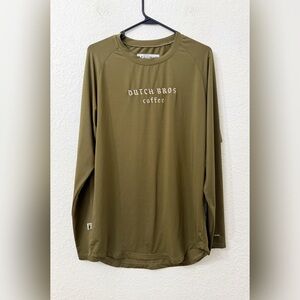 Dutch Bros Olive Green Long Sleeve Men's Shirt - Dri Fit - L